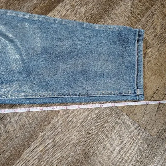 Kut From the Kloth Ashley Slouchy Barrel Jeans Womens Size 2 High Rise Metallic - Picture 7 of 11